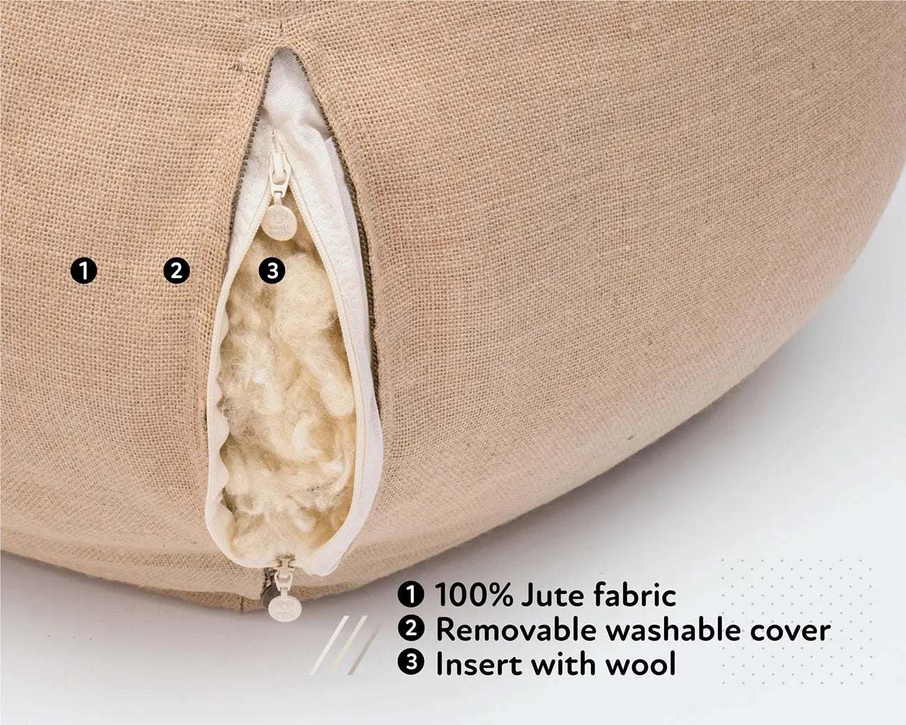 Round Wool Bean Bag Chair