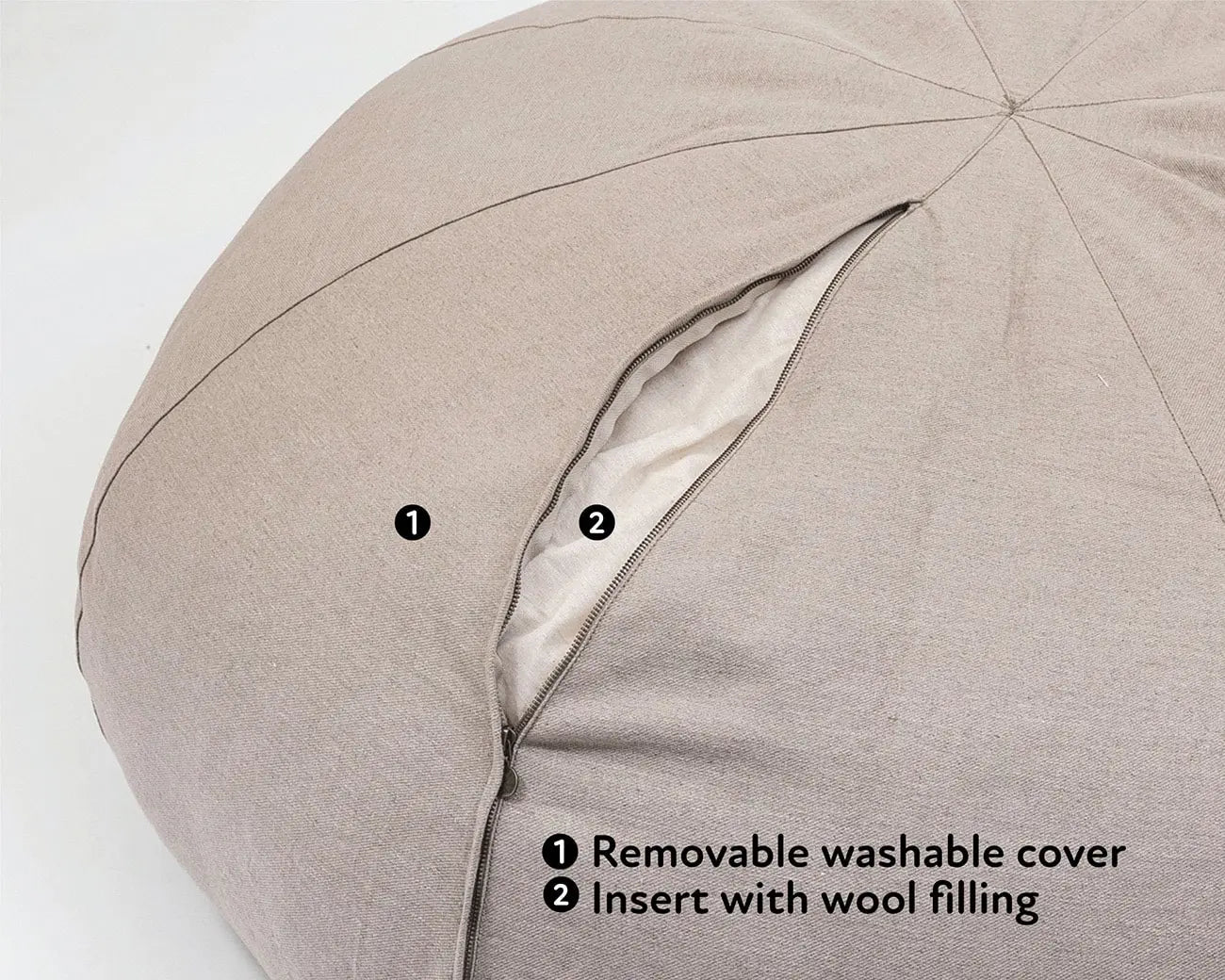 Large Wool Bean Bag Chair