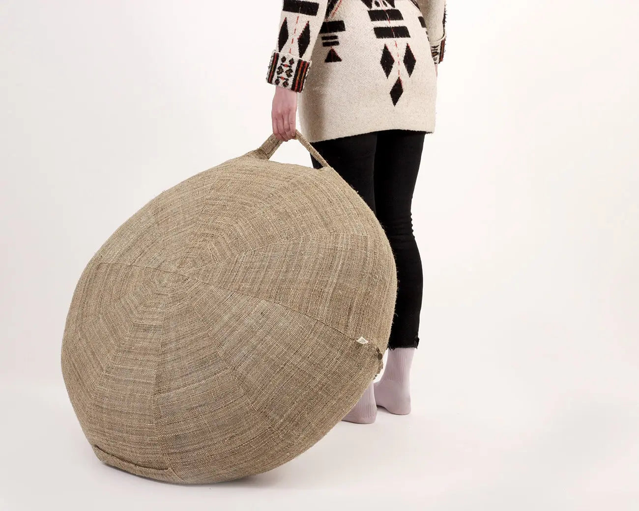 Wool Round Ottoman Cushion