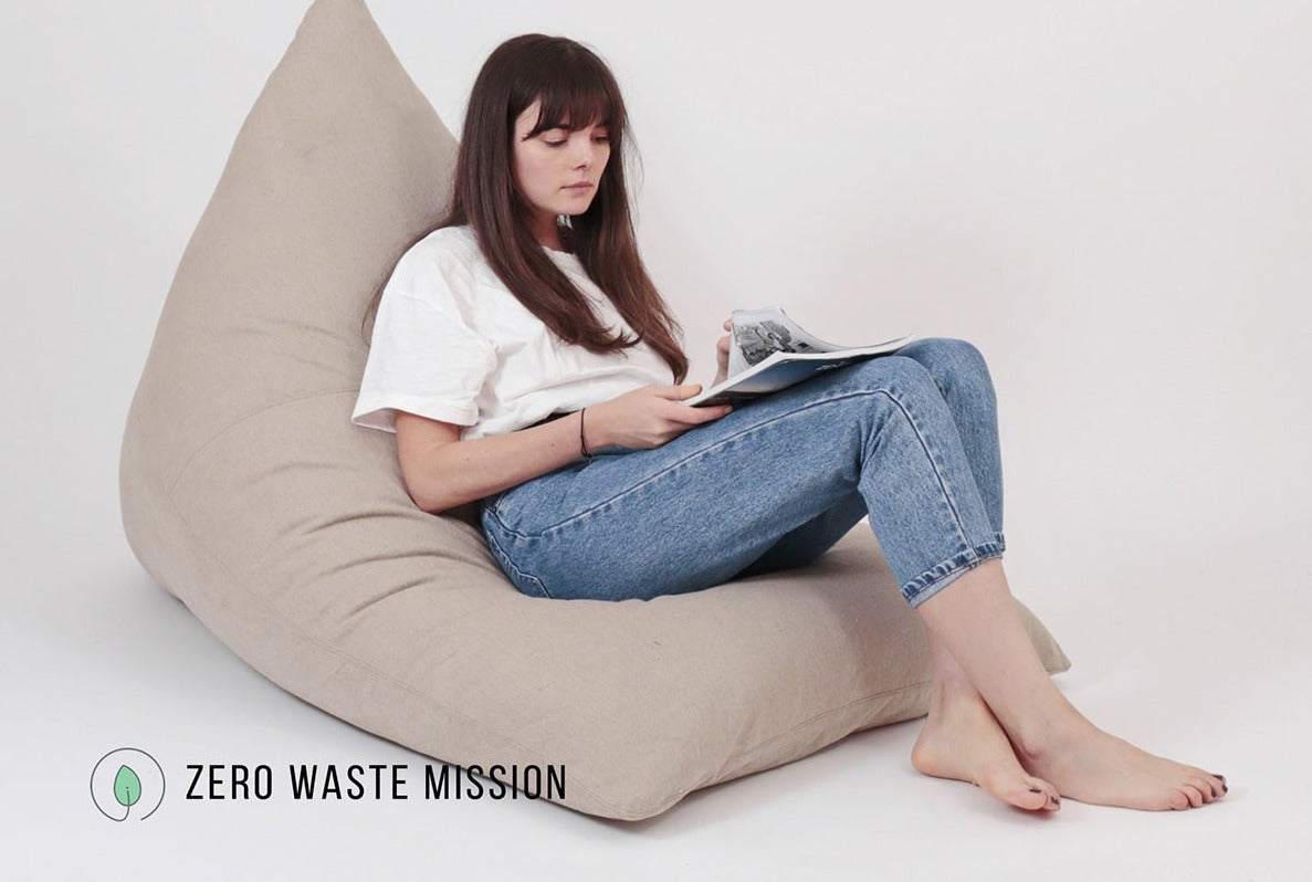 Triangular Wool Bean Bag Chair