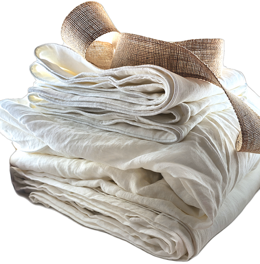 White Linen Bedding Set