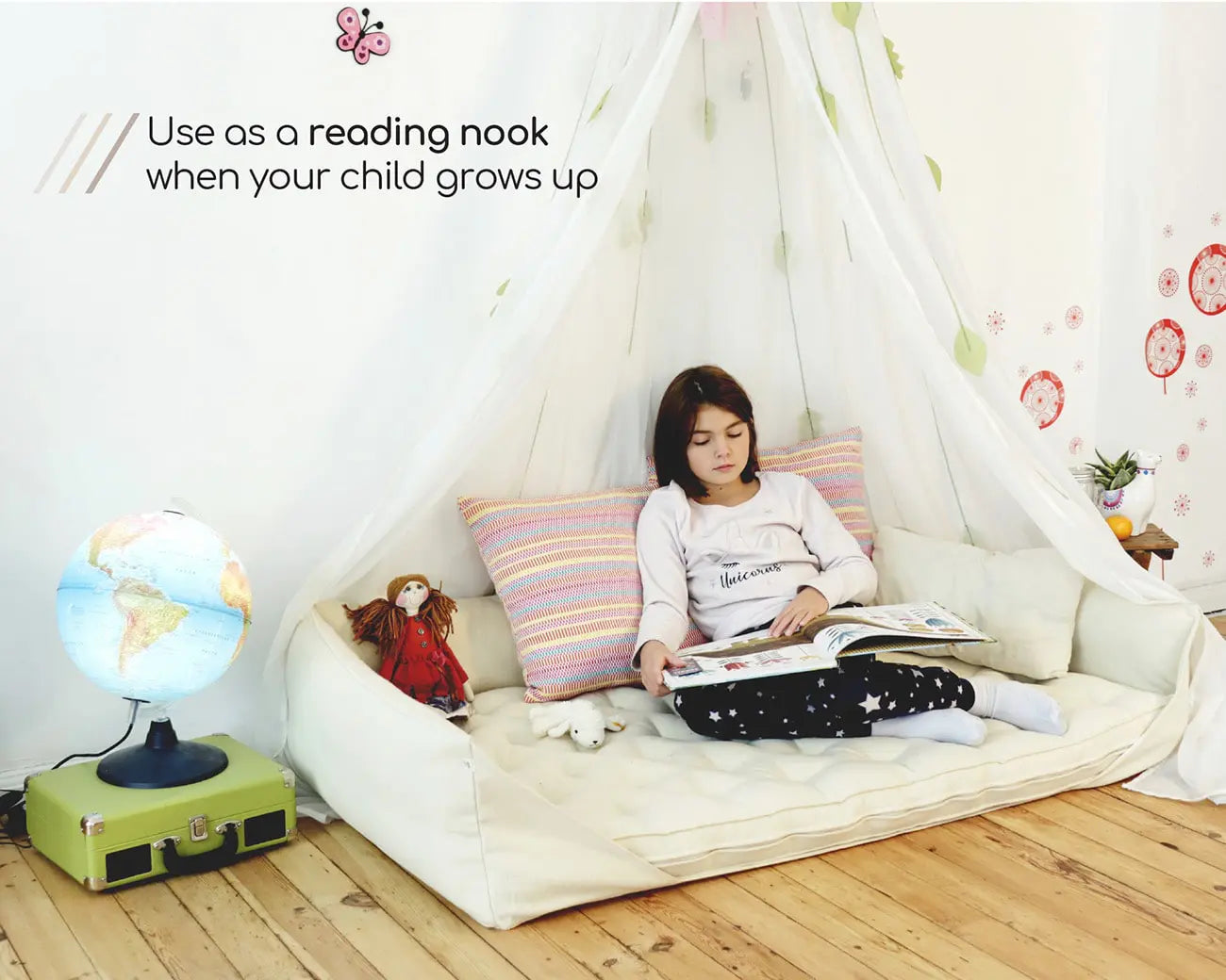 Wool Montessori Bed with Boards