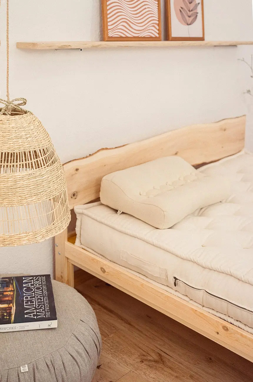 Wool Ottoman Pouf Nightstand