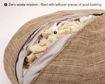 Wool Round Ottoman Cushion