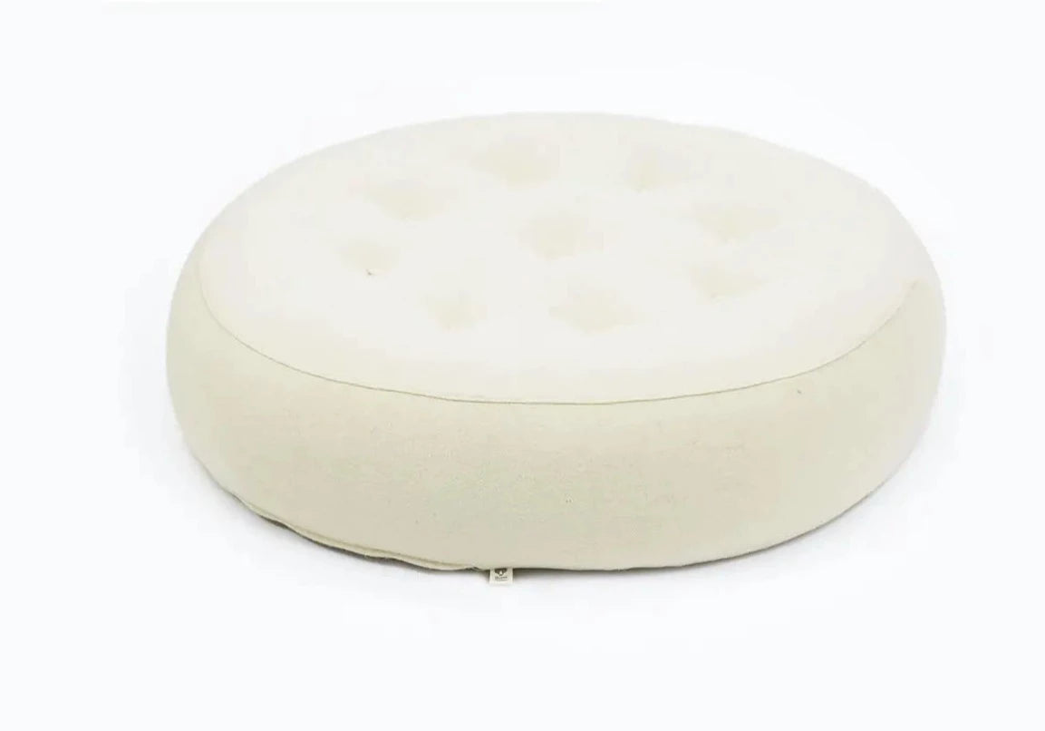 Wool Round Tufted Ottoman Cushion
