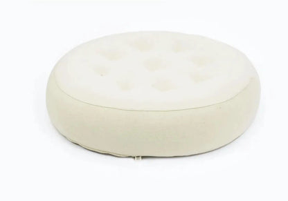 Wool Round Tufted Ottoman Cushion