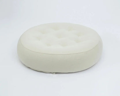 Wool Round Tufted Ottoman Cushion
