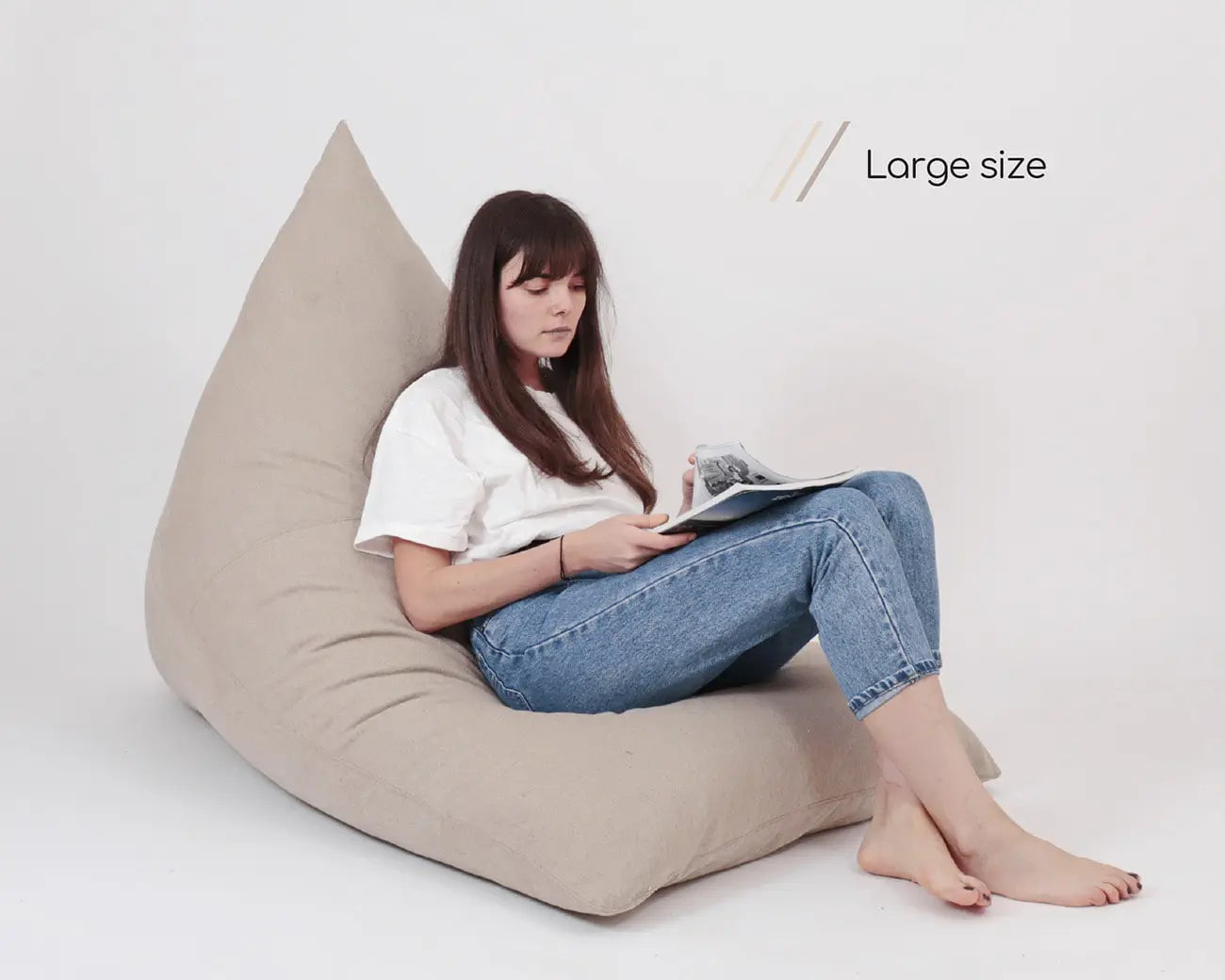 Triangular Wool Bean Bag Chair