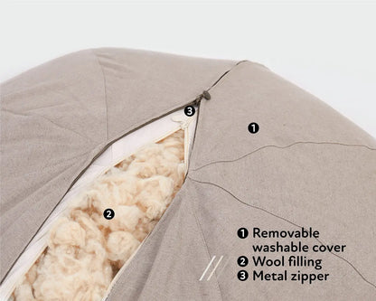 Wool Round Ottoman Cushion