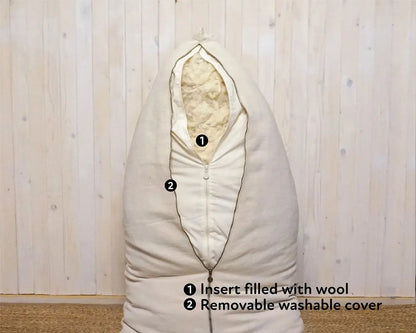 Triangular Wool Bean Bag Chair